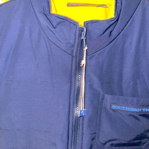Southern Tide Navy Blue & Yellow Reversible Gilet Vest Size M - Picture 5 of 12